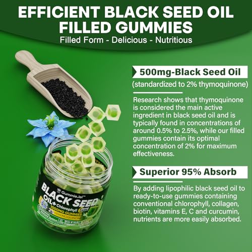 Sugar Free Black Seed Oil Filled Gummies & Chlorophyll, with Hydrolyzed Collagen EnvyCureUS supplements
