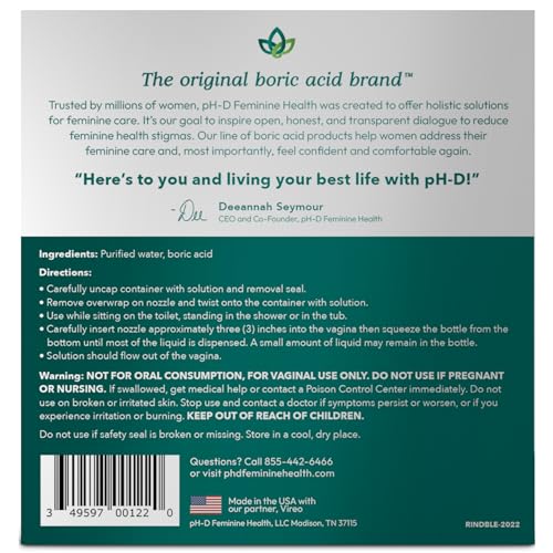 pH-D Feminine Health - Instant Odor Rinse with Boric Acid for Vaginal Odor - Vegan, Paraben-Free pH-D Feminine Health SupportAu supplements