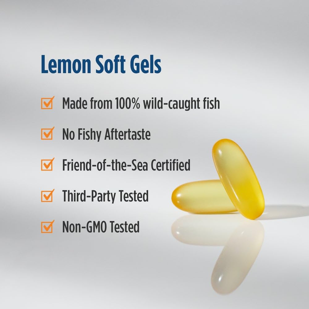 Nordic Naturals Omega-3D, Lemon Flavor - 120 Soft Gels - 690 mg Omega-3 + 1000 IU Vitamin D3 - Fish Oil - EPA & DHA - Immune Support, Brain & Heart Health, Healthy Bones - Non-GMO - 60 Servings Nordic NaturalsAu supplements