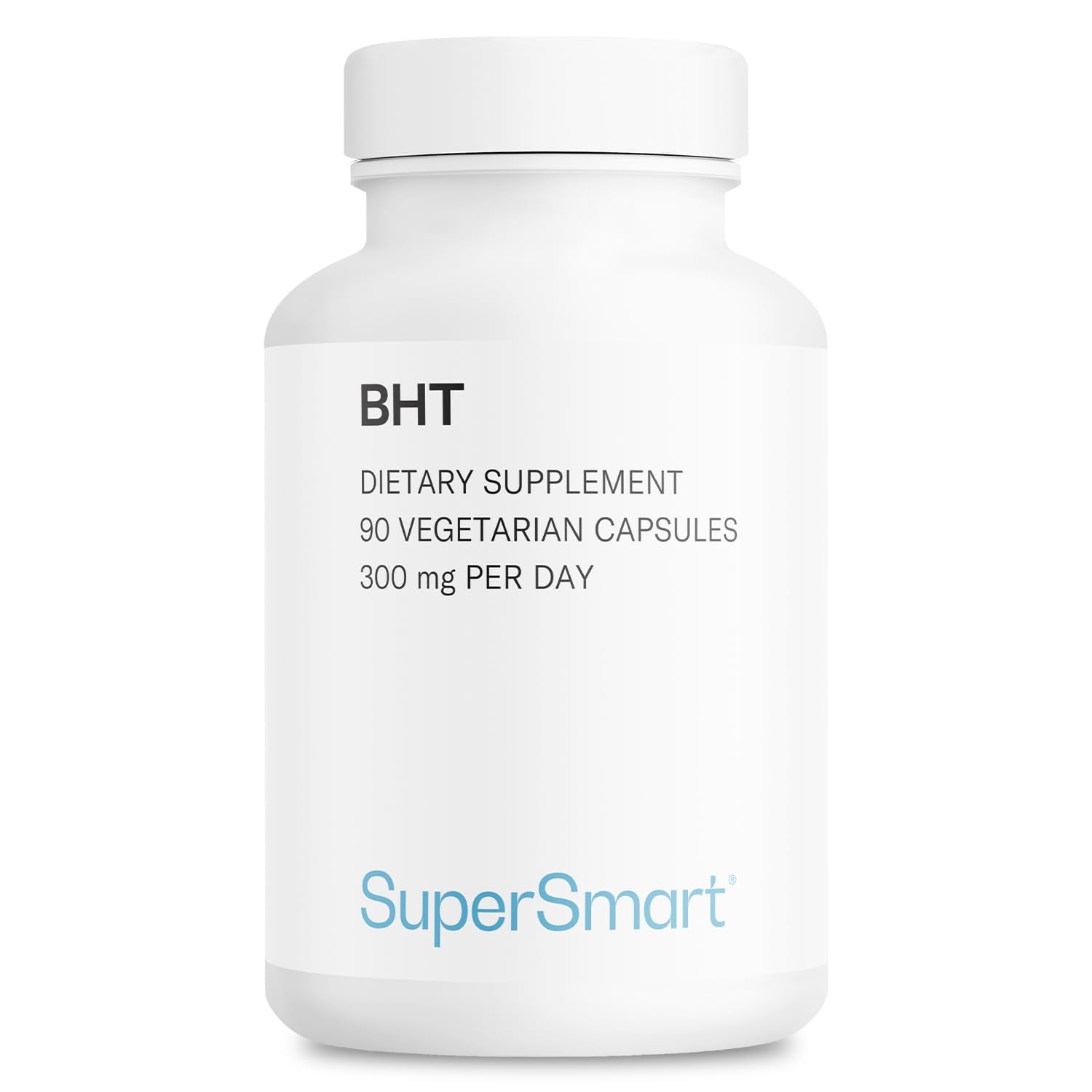 Supersmart - BHT Supplement 300mg per Day - Butylated Hydroxytoluene | Non-GMO & Gluten Free - 90 Vegetarian Capsules SupersmartUS supplements