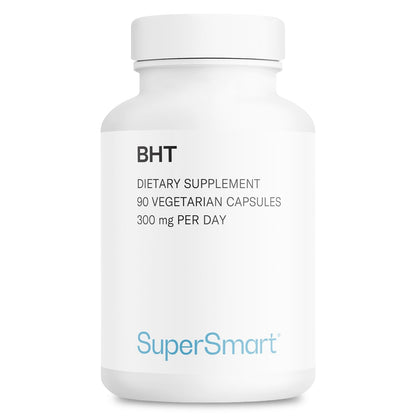 Supersmart - BHT Supplement 300mg per Day - Butylated Hydroxytoluene | Non-GMO & Gluten Free - 90 Vegetarian Capsules SupersmartUS supplements