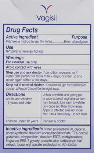 Vagisil Anti-Itch Medicated Feminine Intimate Wipes for Women, Maximum Strength, Gynecologist Tested VagisilAu supplements
