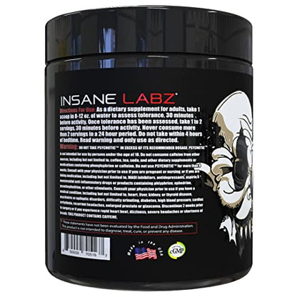 Insane Labz Psychotic Black Edition Mid Stimulant Pre Workout Powder, Energy Focus Insane LabzUS supplements