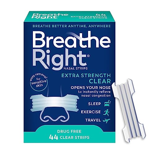 Breathe Right Nasal Strips | Extra Strength | Clear | For Sensitive Skin Breathe RightUS supplements