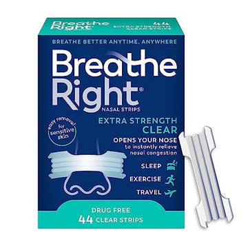 Breathe Right Nasal Strips | Extra Strength | Clear | For Sensitive Skin Breathe RightUS supplements