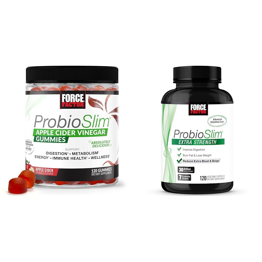 Force Factor ProbioSlim Apple Cider Vinegar Gummies with Organic, LactoSpore Probiotics Force FactorUS supplements