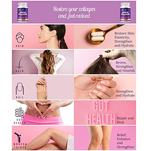 High Strength Marine Collagen Tablets - Skin, Hair, Nails & Joints - Fortified with Hyaluronic Acid Euphoria BlissAu supplements