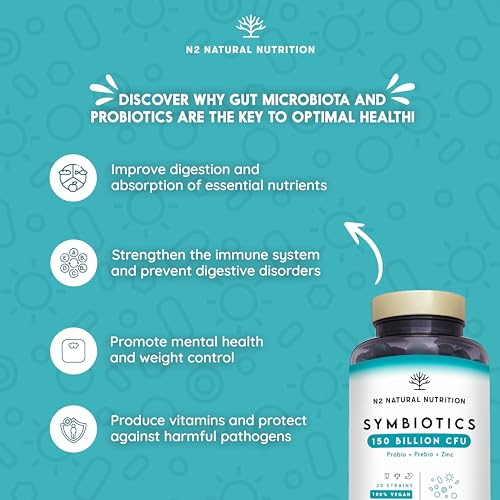 Probiotics 150 Billion CFU - 20 Strains with Prebiotics & Zinc. Highest Concentration N2 Natural NutritionUS supplements