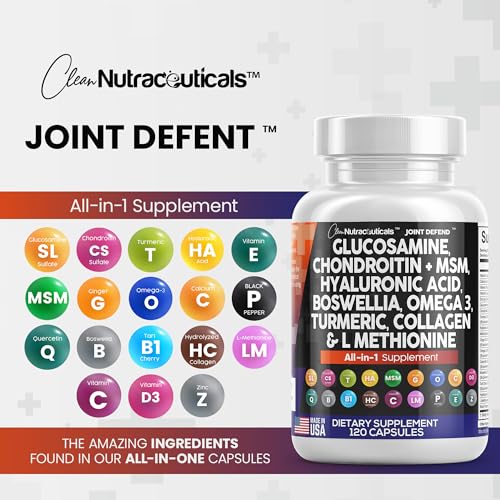Clean Glucosamine Chondroitin MSM Turmeric Hyaluronic Acid Boswellia Clean NutraceuticalsUS supplements