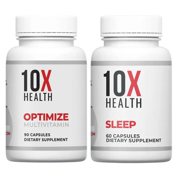 10X Health Optimize (Daily) & Sleep (PM) Bundle - Methylated Multivitamin Capsules + Magnesium, L Theanine & Melatonin 10X Health SystemAu supplements