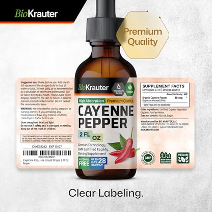MAUWE HERBS Cayenne Pepper Supplement - Organic Cayenne Pepper Tincture MAUWE HERBSUS supplements