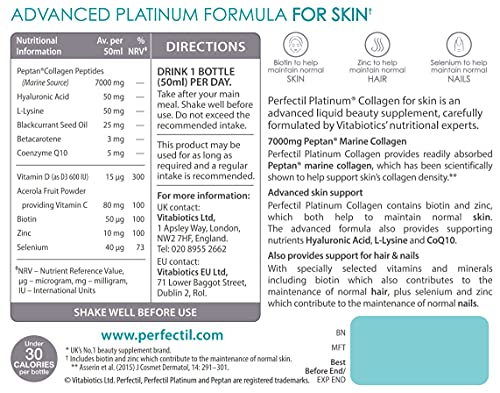 Perfectil Platinum Collagen for Skin 10 x 50 ml PerfectilUS supplements