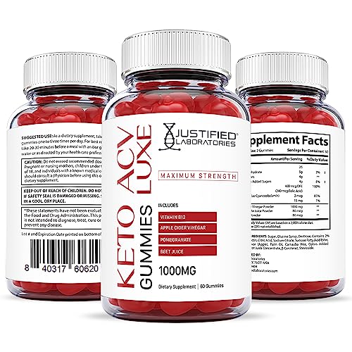 Justified Laboratories Luxe Keto ACV Gummies 1000MG with Pomegranate Juice Beet Root Justified LaboratoriesAu supplements