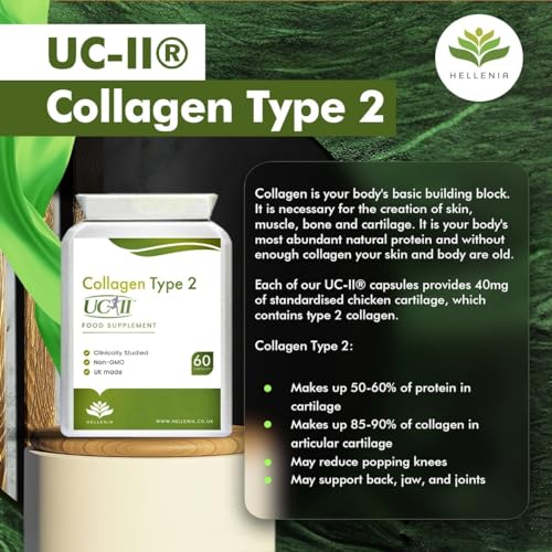 UC-II® Collagen Type 2-40mg - 60 Capsules | Joint Support | Manufactured in The UK HelleniaUS supplements