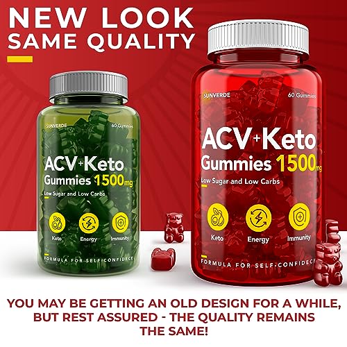 Keto ACV Gummies 1500 mg - Low Sugar Green Apple Flavor - Vegan ACV Keto Gummies SunVerdeAu supplements
