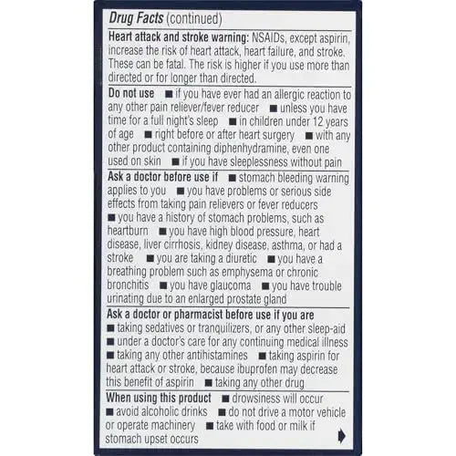 Advil PM Pain Reliever and Nighttime Sleep Aid, Pain Medicine with Ibuprofen for Pain Relief and Diphenhydramine Citrate for a Sleep Aid - 40 Coated Caplets AdvilAu supplements