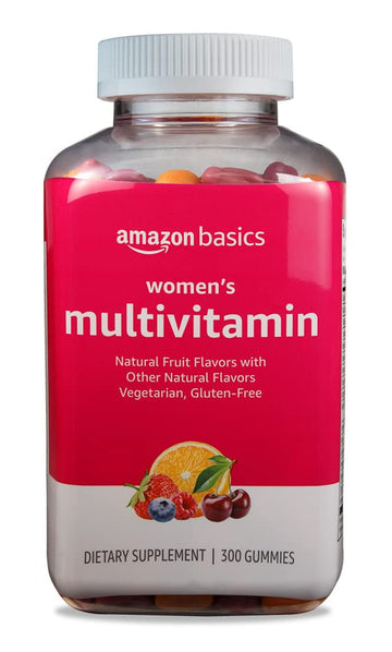 Amazon Basics Women's Multivitamin, Mixed Berry Flavor, Vegetarian & Gluten-Free, 300 Gummies Amazon BasicsAu supplements
