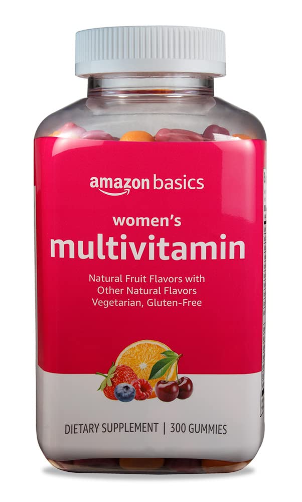 Amazon Basics Women's Multivitamin, Mixed Berry Flavor, Vegetarian & Gluten-Free, 300 Gummies Amazon BasicsAu supplements