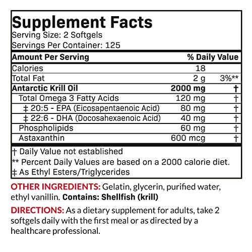 Futurebiotics Antarctic Krill Oil 2000mg with Astaxanthin, Omega-3s EPA, DHA and Phospho FuturebioticsUS supplements
