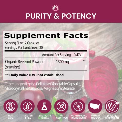 Beet Root Capsules Organic Beet Root Powder 1300mg | Natural Nitric Oxide Booster THE ENCLARE NUTRITIONAu supplements