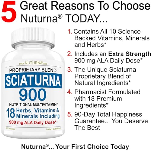 Sciatica Supplement with 900 mg Alpha Lipoic Acid - Sciatic Nerve Support NuturnaUS supplements