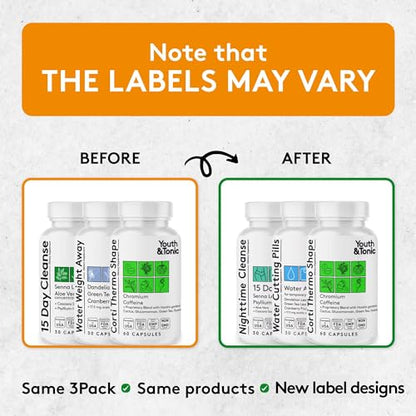 Sculpt Shred Cleanse Detox as 3x Action Diet Pills for Puffiness Belly Bloating & Loss of Waste Youth & TonicUS supplements