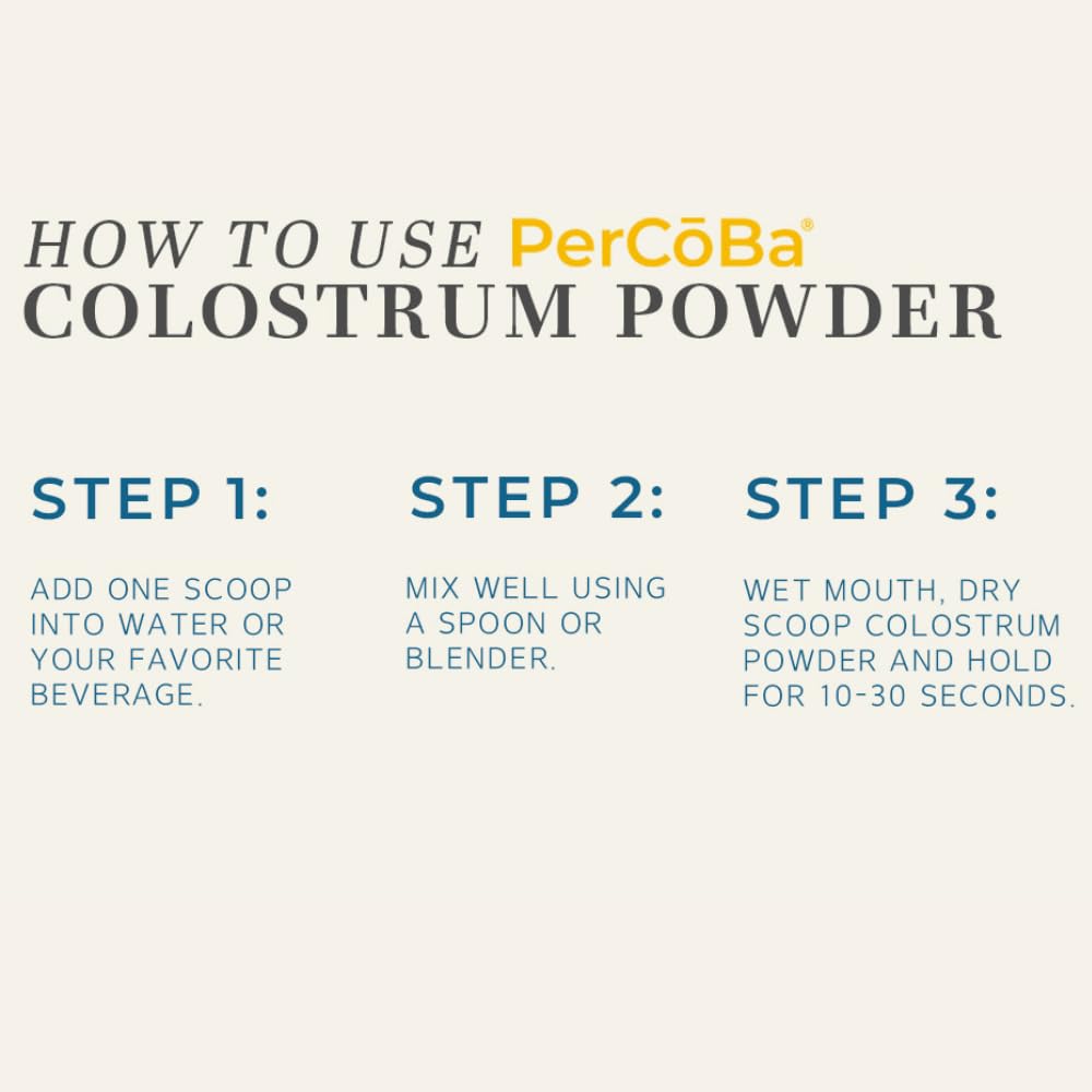 Colostrum Supplement for Gut Health, Bloating, Hair Growth, Muscle Recovery, Immune Support - Unflavored Bovine Colostrum Powder Made in USA, Non-GMO, Gluten Free, 120 Grams Per Serving - 40 Servings PERCOBAAu supplements
