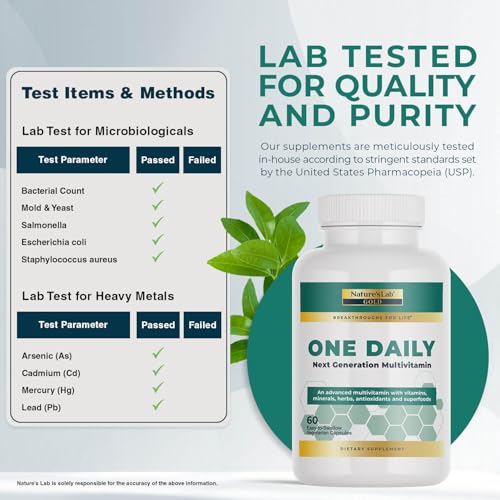 Nature's Lab Gold One Daily Multivitamin - Contains 19 Essential Vitamins & Minerals including Vitamin C, D3 & Zinc - 60 Capsules (2 Month Supply) Nature's LabAu supplements