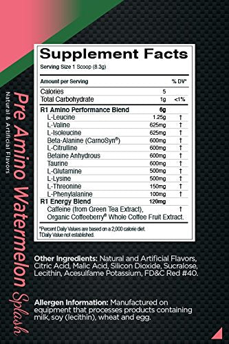 Rule 1 Proteins – Watermelon Splash, Anytime Energy Boost, R1 Pre Amino Acid Complex Rule 1 ProteinsAu supplements