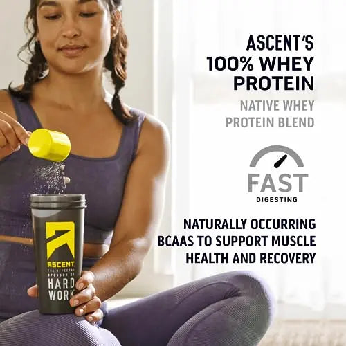 Ascent 100% Whey Protein Powder - Post Workout Whey Protein Isolate, Zero Artificial Flavors & Sweeteners AscentAu supplements