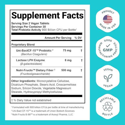 Probiotics for Women and Men - with Natural Lactase Enzyme and Prebiotic Nutrition EssentialsUS supplements