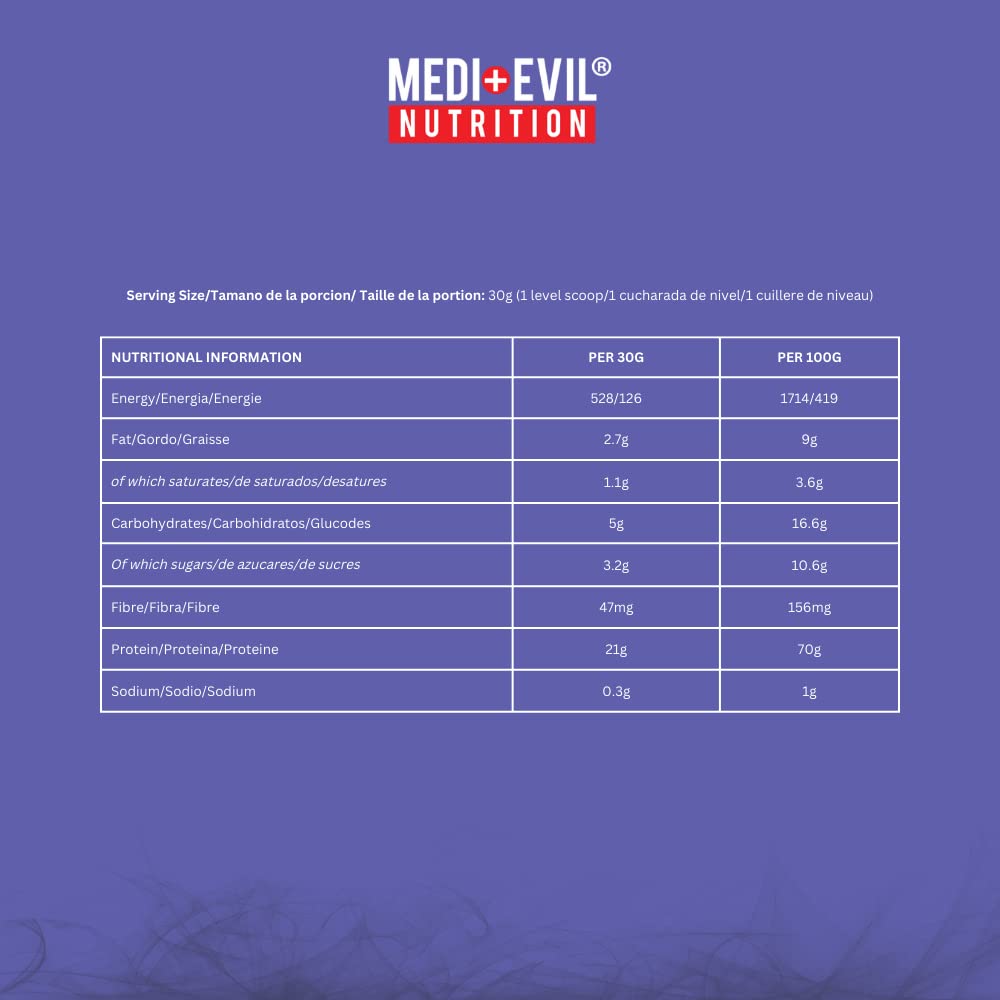 Medi-Evil Nutrition Whey Dynamic Protein, White Chocolate Flavour, 600g, 20 Servings Medi-EvilAu supplements