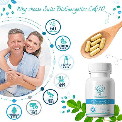 Co Enzyme Q10 CoQ10 300mg 60 Capsules - Superior Naturally Fermented Trans Form swiss bioenergeticsUS supplements
