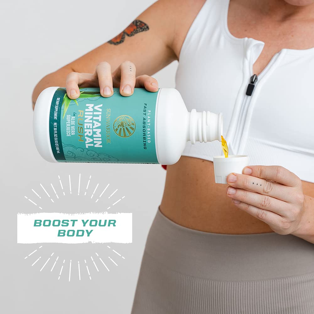 Sunwarrior Liquid Multivitamin Supplements & Minerals Vegan Plant-Based with Aloe Vera for Men and Women | Energy & Immune Support Gluten Sugar Dairy Free | 30 Fl Oz SunwarriorAu supplements