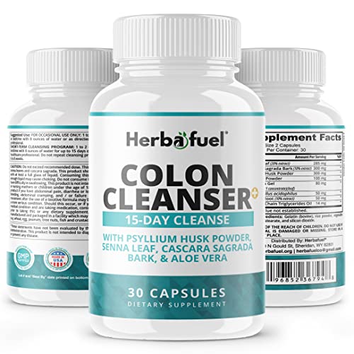 Herbafuel Colon Cleanse - Supports Detox, Gut Health, & Bloating Relief - Contains Herbs HerbafuelUS supplements