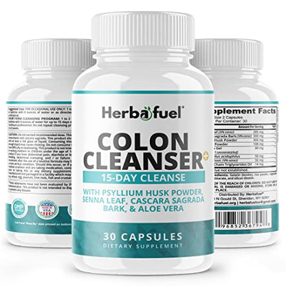 Herbafuel Colon Cleanse - Supports Detox, Gut Health, & Bloating Relief - Contains Herbs HerbafuelUS supplements