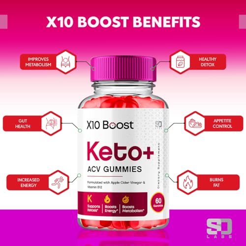 (2 Pack) X10 Boost Keto ACV Gummies Advanced Weight Loss, X10 Boost Keto S.O LabsUS supplements
