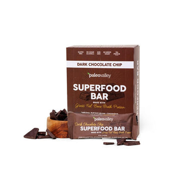 Paleovalley Superfood Bars – Dark Chocolate Chip– 10 Pack – 9g Protein per Bar – Gluten-Free, Grain-Free, Paleo, Non-GMO – On-the-Go Snack PaleovalleyUS supplements