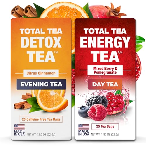 Total Tea Detox Tea & Energy Tea Set - 25 Day Detox Tea - Herbal SIim Tea Total TeaUS supplements