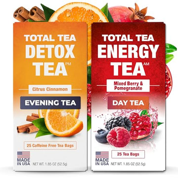 Total Tea Detox Tea & Energy Tea Set - 25 Day Detox Tea - Herbal SIim Tea Total TeaUS supplements