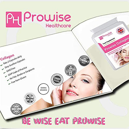Marine Collagen Type 1 and Type 2 1200mg - 60 Capsules | UK Manufactured PH PROWISE HealthcareUS supplements