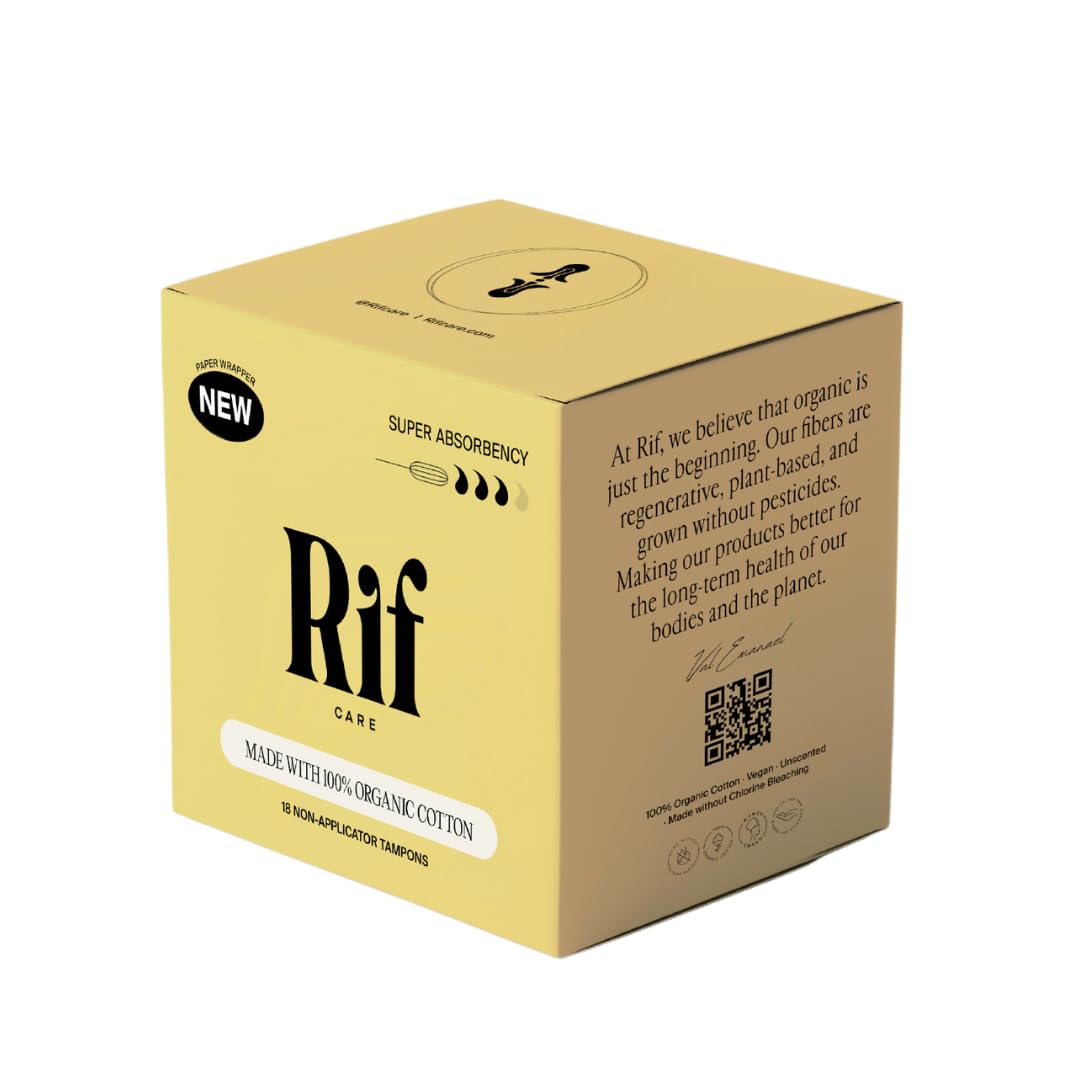 Rif Care Highly Absorbent Tampons, Organic Cotton, Non-Applicator (Super Absorbency Tampons) 18 Count Rif careAu supplements