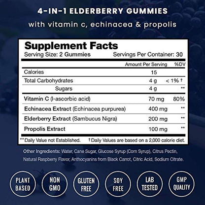 NutraChamps Elderberry Gummies with Vitamin C, Propolis & Echinacea NutraChampsUS supplements