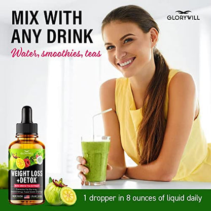 Weight Loss Drops Natural Detox Made in USA - Diet Drops for Fat Loss - Effective Appetite FQQFUS supplements