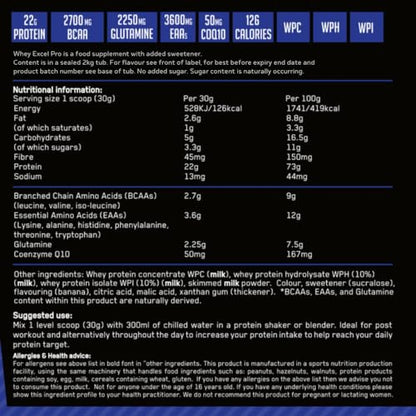 Out Angled Whey Excel Pro Whey Protein Powder Vanilla Flavour, 2kg, 66 Servings, High Protein Powder OUT ANGLEDUS supplements
