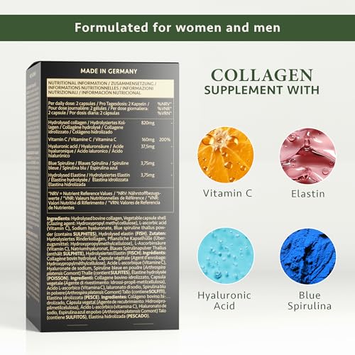 Collagen Capsules 820mg - 180 High Strength Capsules (3 Months Supply) SatinNaturelAu supplements