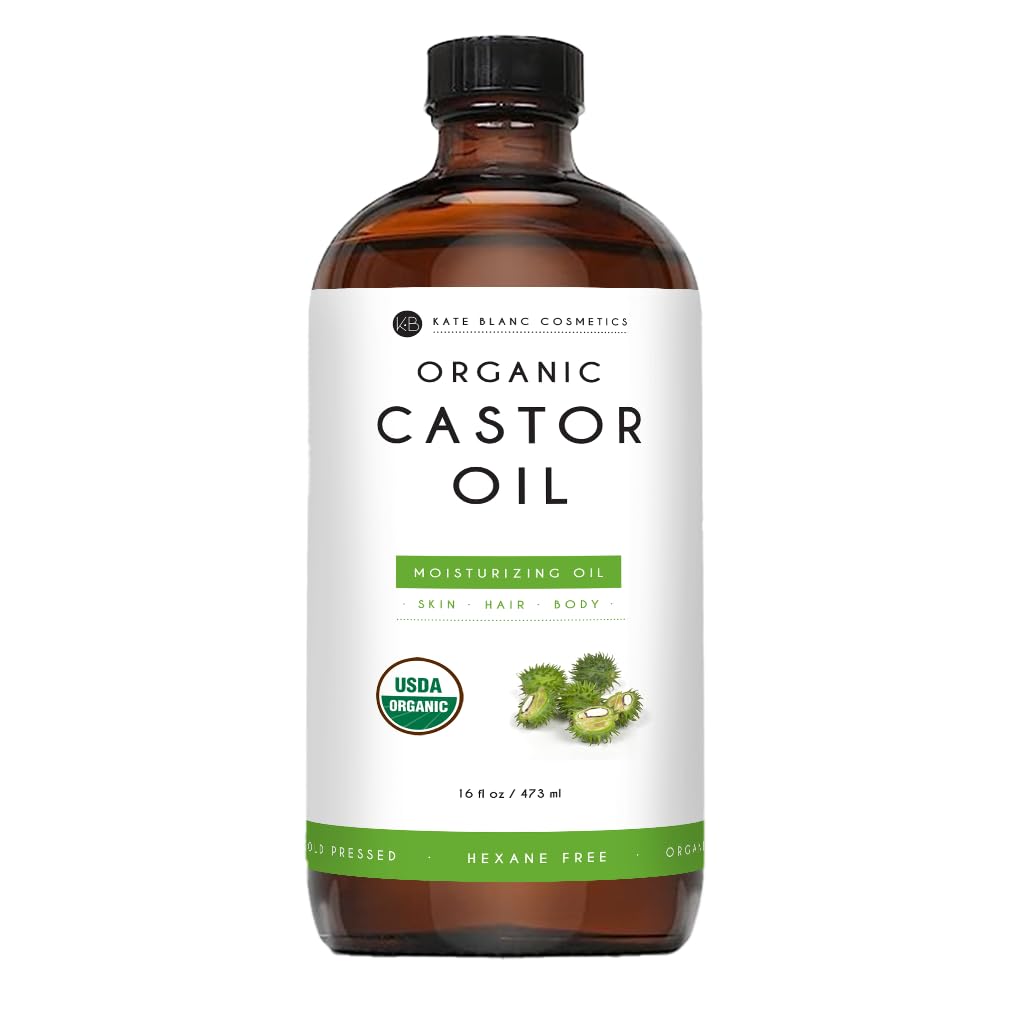 Kate Blanc Cosmetics Castor Oil Organic for Hair Growth & Body (16oz). 100% Pure Cold-Pressed Kate Blanc CosmeticsAu supplements