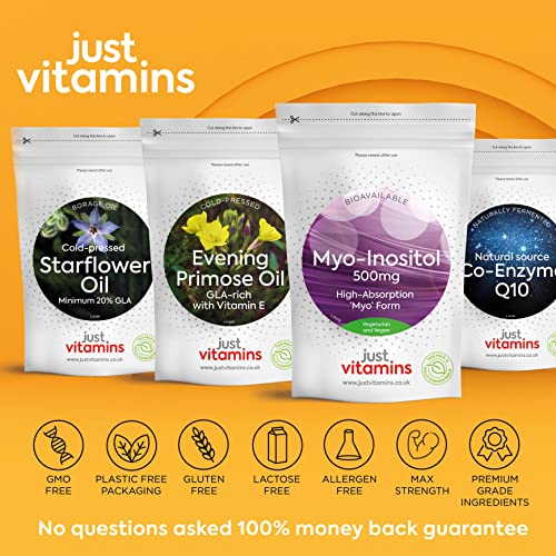 Myo-Inositol Capsules - 500mg x90 Capsules - Pure Premium Quality Myo Inositol Vitamin Just VitaminsUS supplements