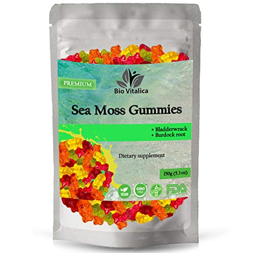 Sea Moss Gummies - Irish sea Moss raw Organic, Bladderwrack, Burdock Root BIO VITALICAAu supplements