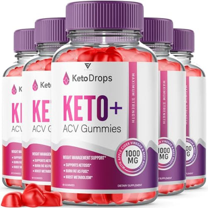 (5 Pack) Keto Drops ACV Gummies, Ketodrops Keto ACV Gummies Advanced Weight Loss FyvusUS supplements